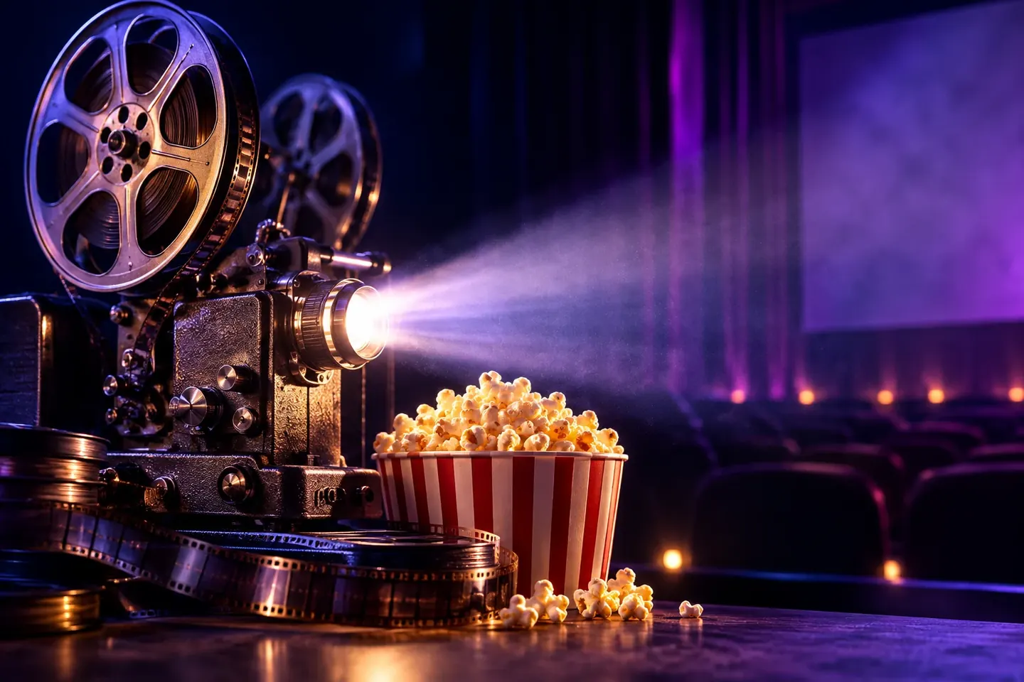 Luz e projeção em um cinema